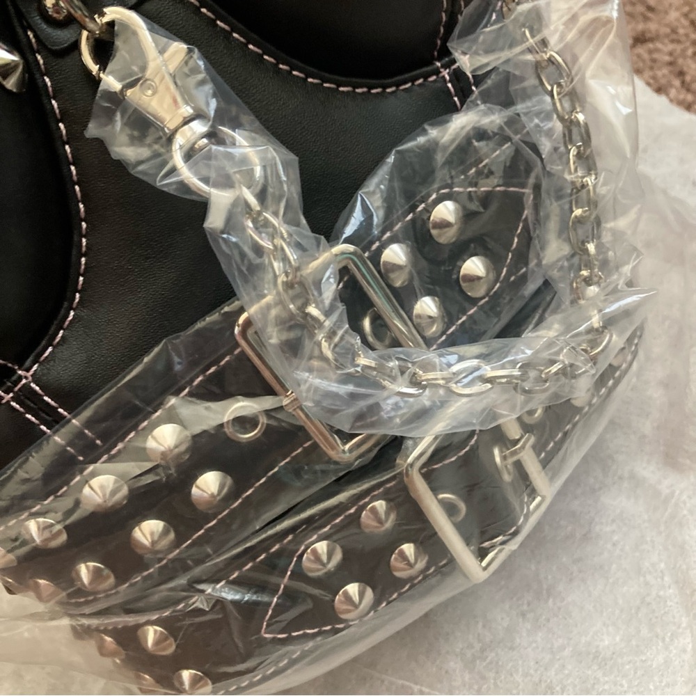 Current Mood Studded Black Chain Corset Handbag - Picture 6 of 6